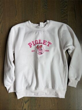 White Piglet Graphic Crewneck Sweatshirt
